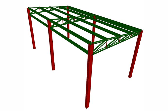 Projeto da estrutura metálica e da fundação, em concreto armado convencional | galpão